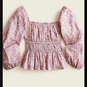 K. Crew Floral Puff Sleeve Top